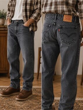 Vintage Levi's 550 Black Stonewash Relaxed Taper Jeans Men's W34 L30